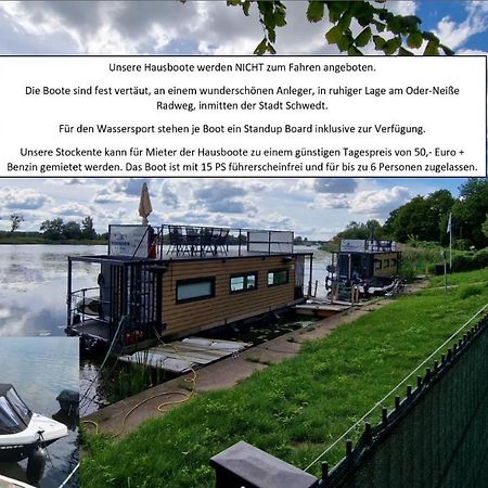 Hausboote Unteres Odertal Hausboot Kranich Otel Schwedt Dış mekan fotoğraf